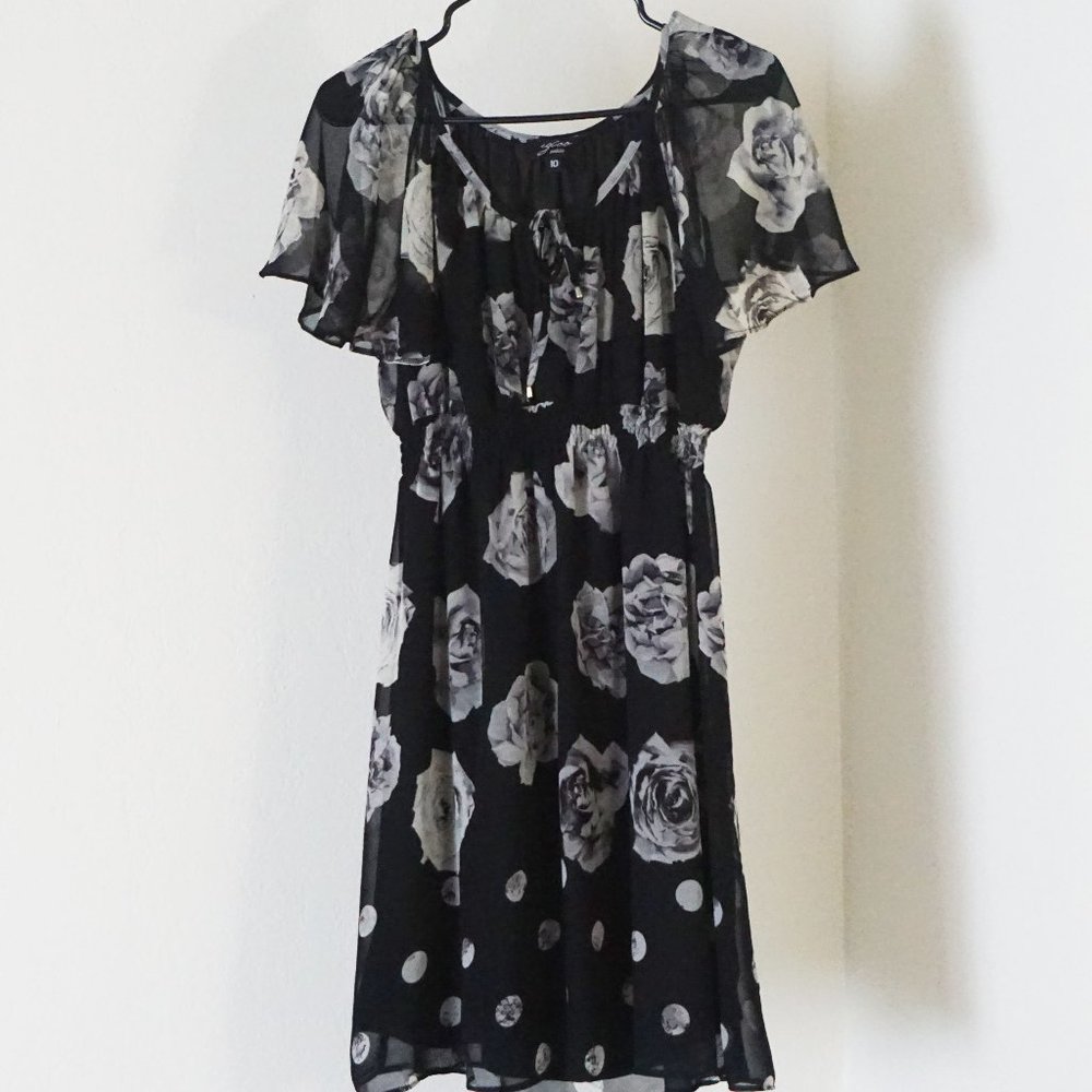 Black and White Floral Summer Dress